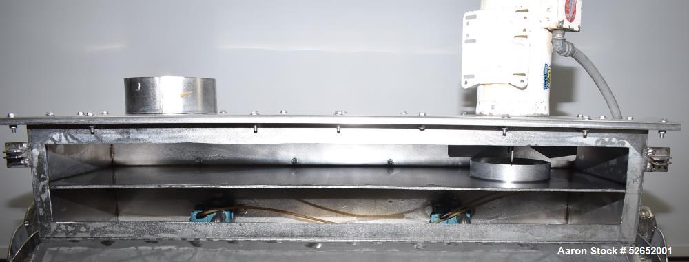 Used American Process Double Spiral Ribbon Blender, Model DRB120, 120 Cubic Feet, Stainless Steel. Non-jacketed trough approximate 44"W x 120"L x 54" Deep. 6" diameter shaft, approximately 40" diamet...