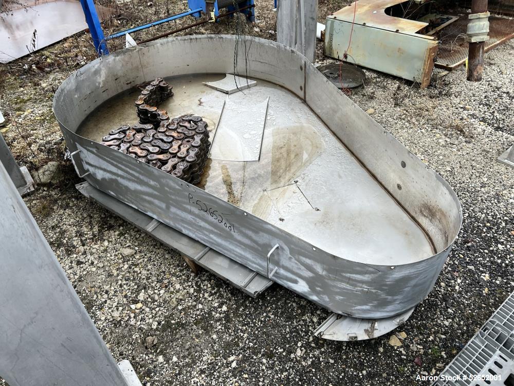 Used American Process Double Spiral Ribbon Blender, Model DRB120, 120 Cubic Feet, Stainless Steel. Non-jacketed trough approximate 44"W x 120"L x 54" Deep. 6" diameter shaft, approximately 40" diamet...
