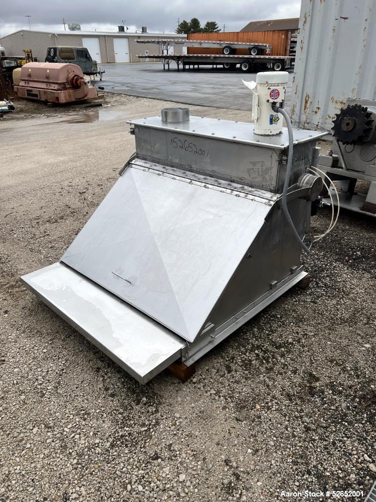Used American Process Double Spiral Ribbon Blender, Model DRB120, 120 Cubic Feet, Stainless Steel. Non-jacketed trough approximate 44"W x 120"L x 54" Deep. 6" diameter shaft, approximately 40" diamet...