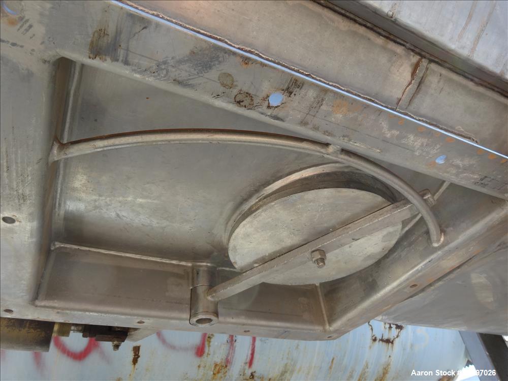 Used American Process System Model Double Spiral Ribbon Blender DRB-80-H, 80 Cubic Feet Working Capacity, 304 stainless steel. Dimple jacketed trough approximately 96" x long x 41" wide x 47" deep, r...