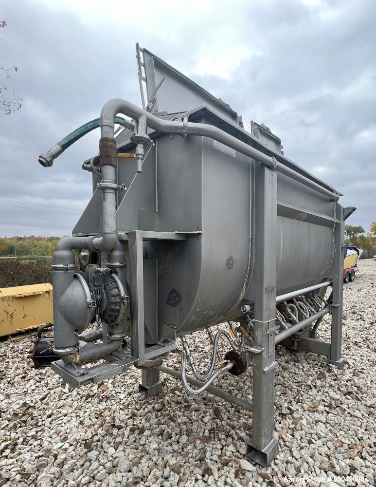 Used- American Process Systems PB-180 Ribbon /  Paddle Mixer, Stainless Steel. Capacity 180 cubic foot working volume. Top c...