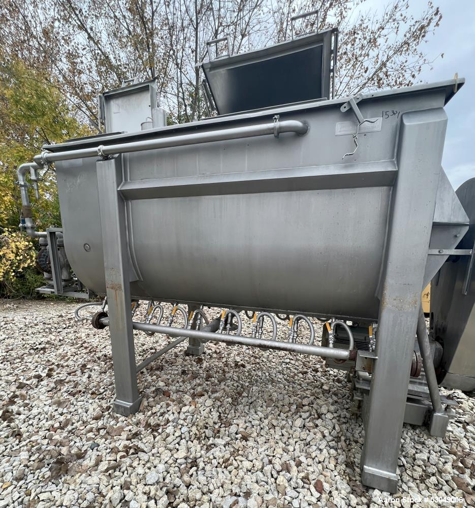 Used American Process Systems 180 Cubic Foot Stainless Steel Ribbon / Paddle Mixer