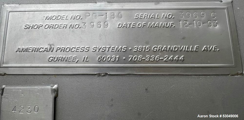 Gebraucht - American Process Systems PB-180 Band- / Paddelmischer, Edelstahl. Fassungsvermögen 180 Kubikfuß Arbeitsvolumen. ...