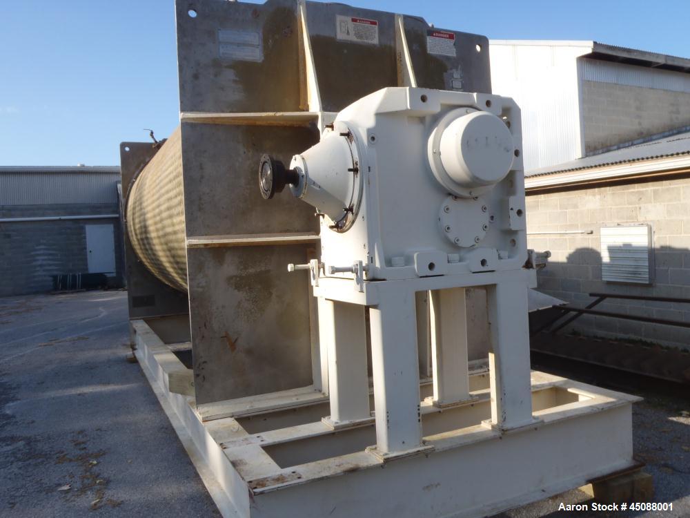 Used American Process 500 Cubic Foot Working Capacity Cylindrical Ribbon/Paddle Blender, Model T-500.  316 Stainless steel construction (product contact areas), 304 stainless steel dimple jacket 150 ...