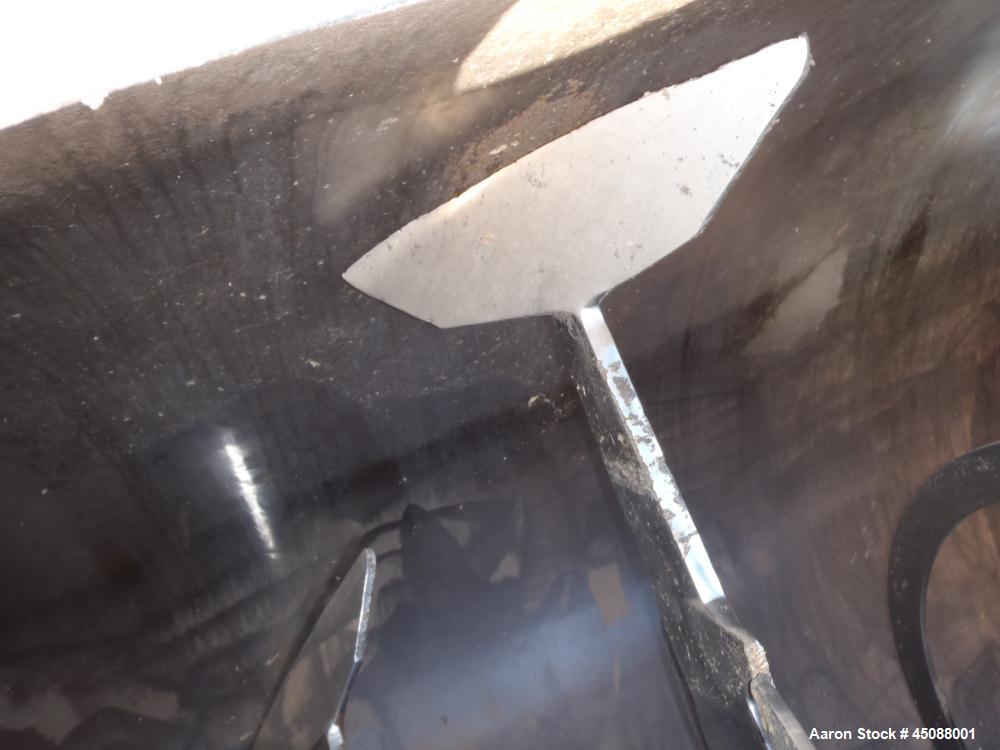 Used American Process 500 Cubic Foot Working Capacity Cylindrical Ribbon/Paddle Blender, Model T-500.  316 Stainless steel construction (product contact areas), 304 stainless steel dimple jacket 150 ...