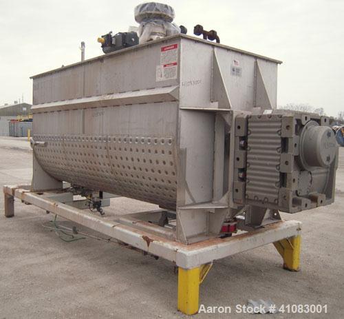 Used American Process Double Spiral Ribbon Blender, Model DRB-325, 325 cubic feet working capacity, 304 stainless steel. Dimple jacketed trough 66" wide x 144" long x approximately 73" deep, rated 14...
