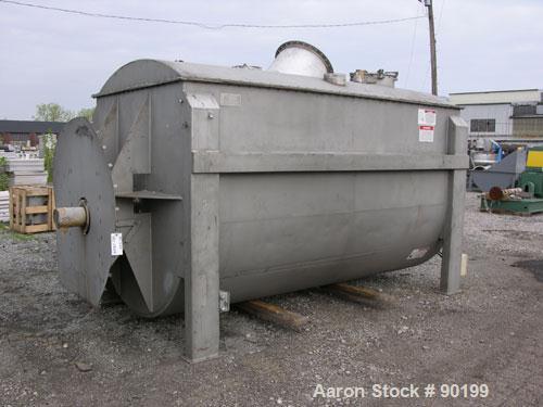 Used American Process 385 ft3 paddle/ribbon blender, model PRB-385, stainless steel construction, 72" wide x 144" long x 80" deep trough, outside paddles/inside ribbon, outboard roller bearings, air ...