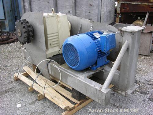 Used American Process 385 ft3 paddle/ribbon blender, model PRB-385, stainless steel construction, 72" wide x 144" long x 80" deep trough, outside paddles/inside ribbon, outboard roller bearings, air ...