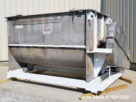 Used- 230 Cubic Foot American Process Stainless Steel Double Ribbon Blender