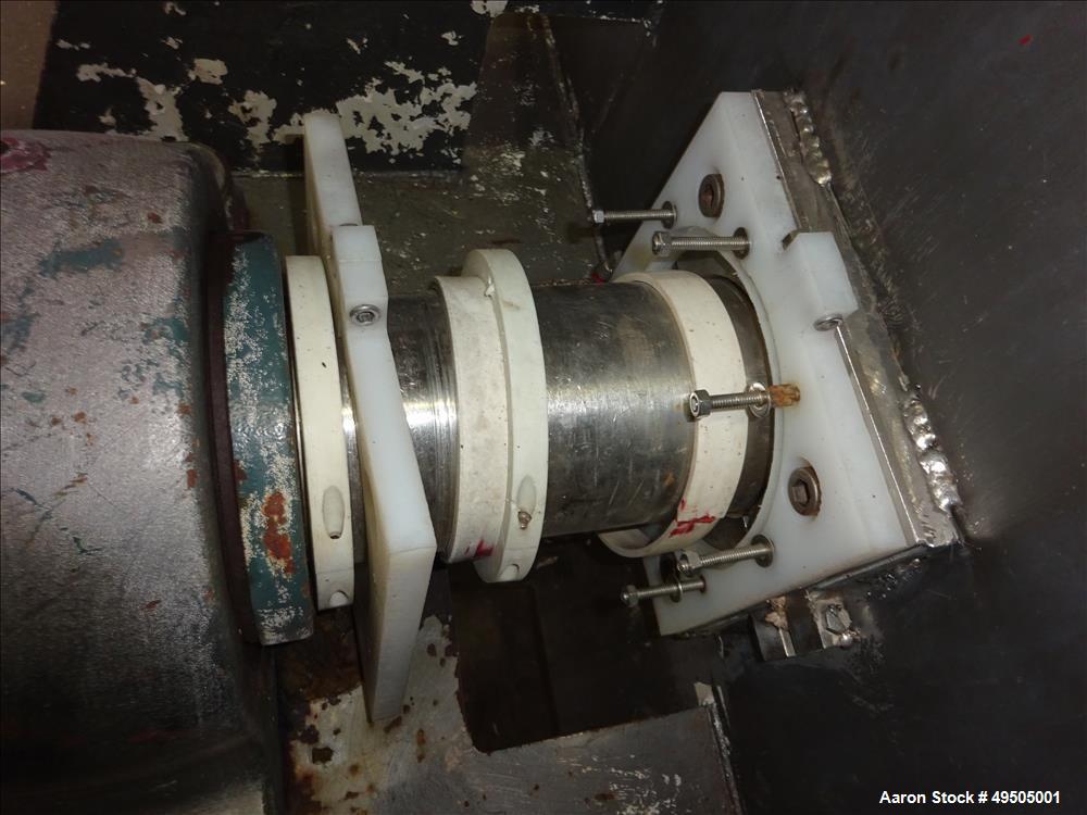 Used American Process System Double Spiral Ribbon Blender, Model DRB 100, 304 Stainless Steel, 100 Cubic Feet Working Capacity. Non-jacketed trough approximate 96" long x 45" wide x 54" deep. Inner r...