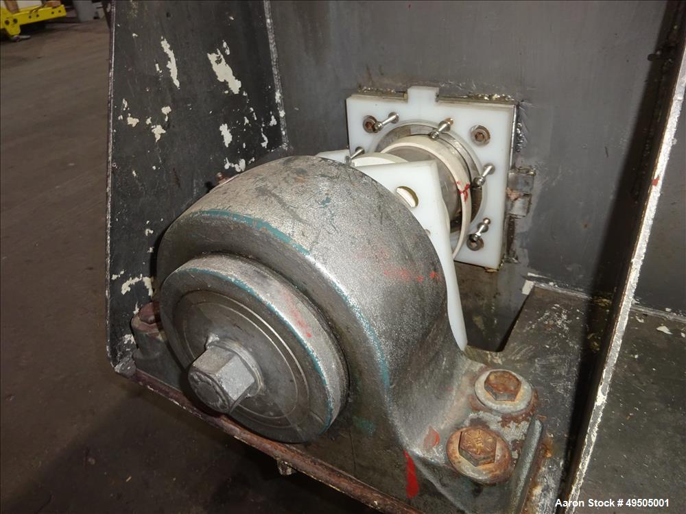 Used American Process System Double Spiral Ribbon Blender, Model DRB 100, 304 Stainless Steel, 100 Cubic Feet Working Capacity. Non-jacketed trough approximate 96" long x 45" wide x 54" deep. Inner r...
