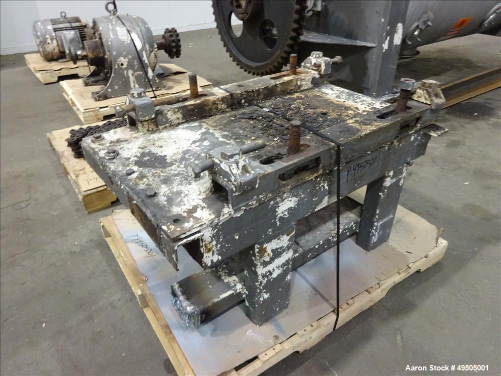 Used American Process System Double Spiral Ribbon Blender, Model DRB 100, 304 Stainless Steel, 100 Cubic Feet Working Capacity. Non-jacketed trough approximate 96" long x 45" wide x 54" deep. Inner r...