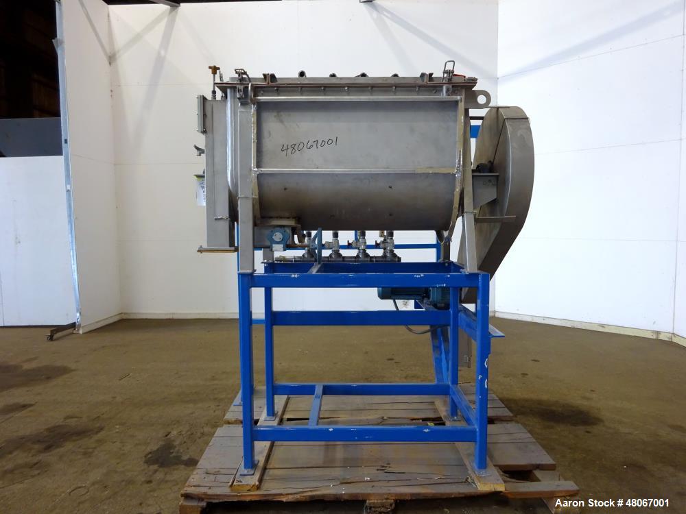Used Hosokawa Bepex Ribbon Mixer, Approximate 17 Cubic Feet, 304 Stainless stee