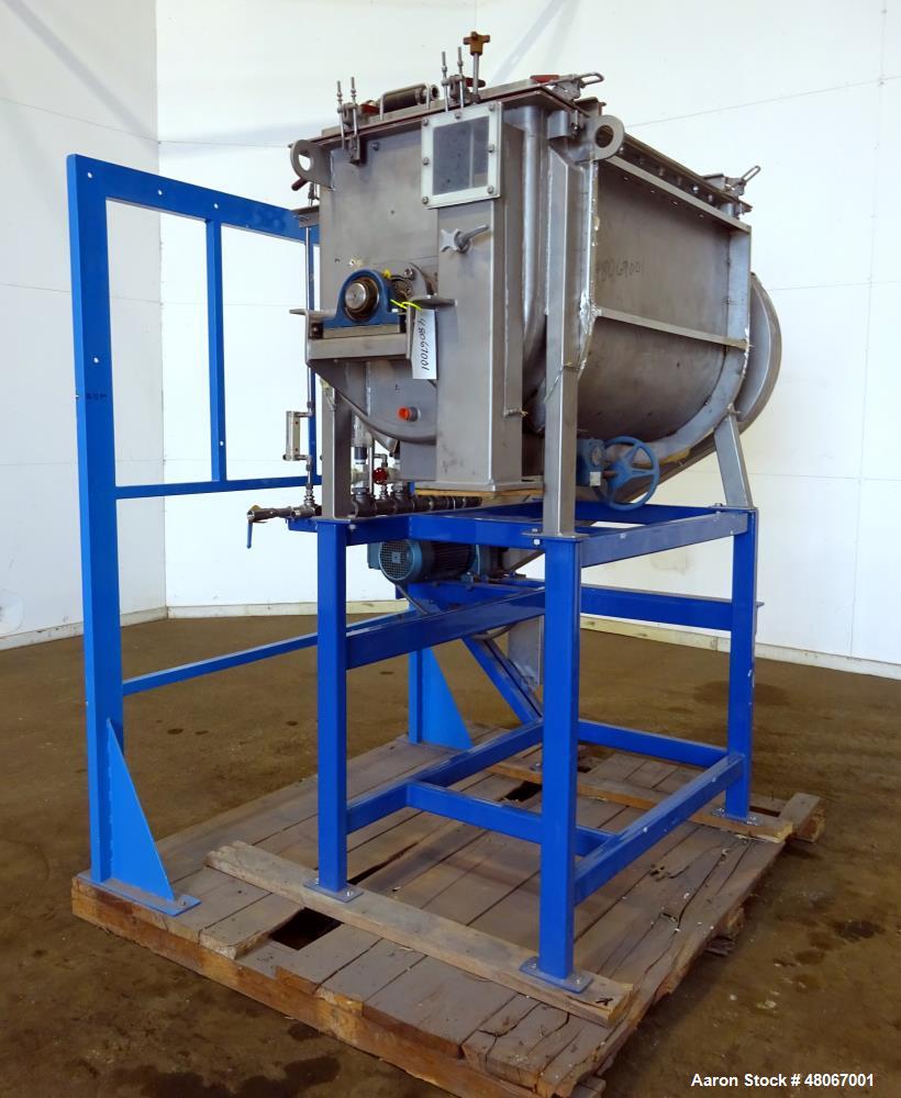 Used Hosokawa Bepex Ribbon Mixer, Approximate 17 Cubic Feet, 304 Stainless stee