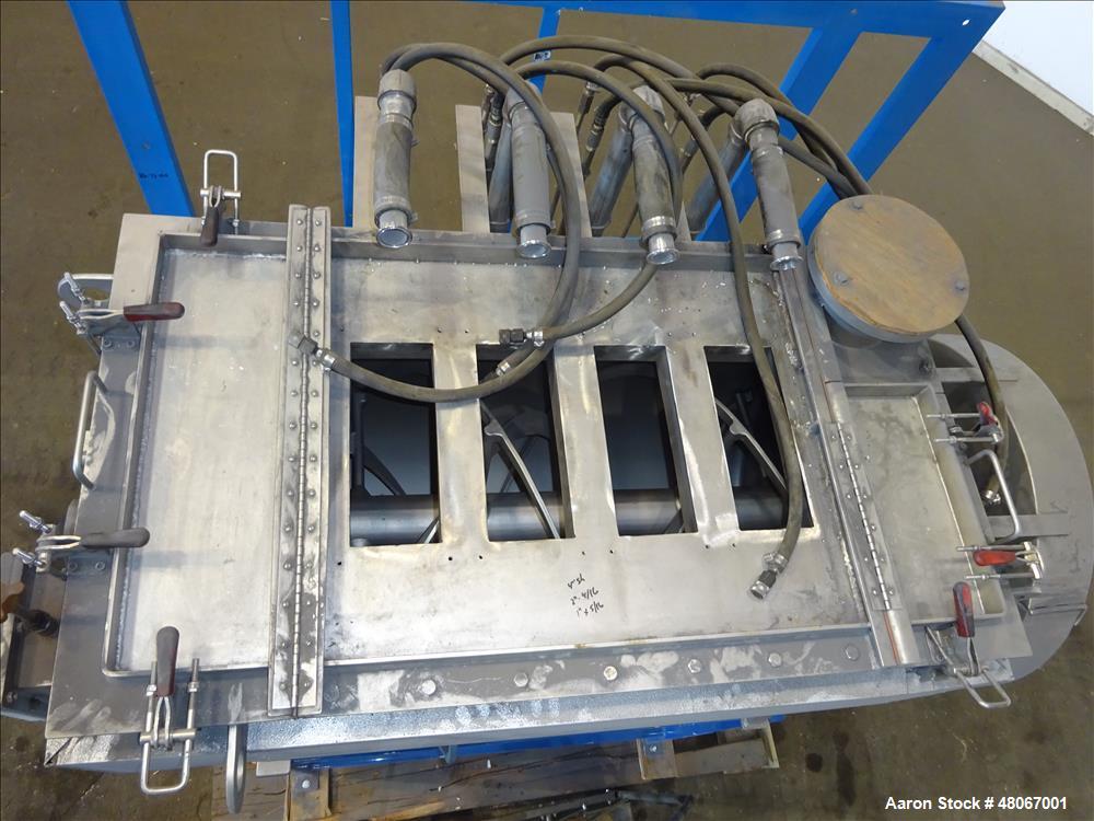 Used Hosokawa Bepex Ribbon Mixer, Approximate 17 Cubic Feet, 304 Stainless stee