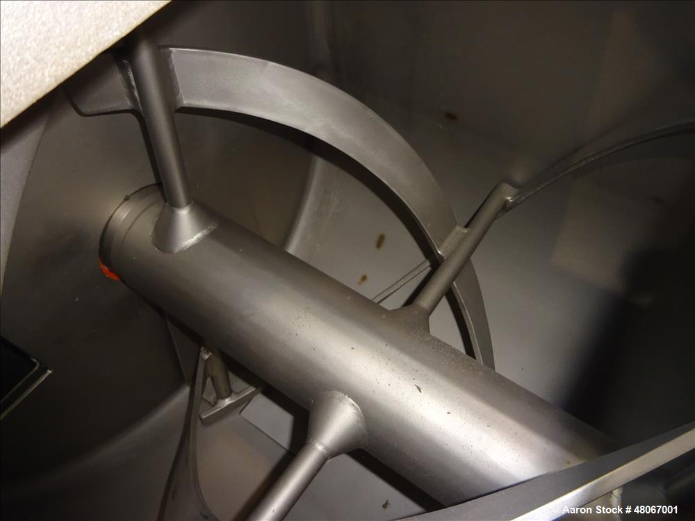 Used Hosokawa Bepex Ribbon Mixer, Approximate 17 Cubic Feet, 304 Stainless stee