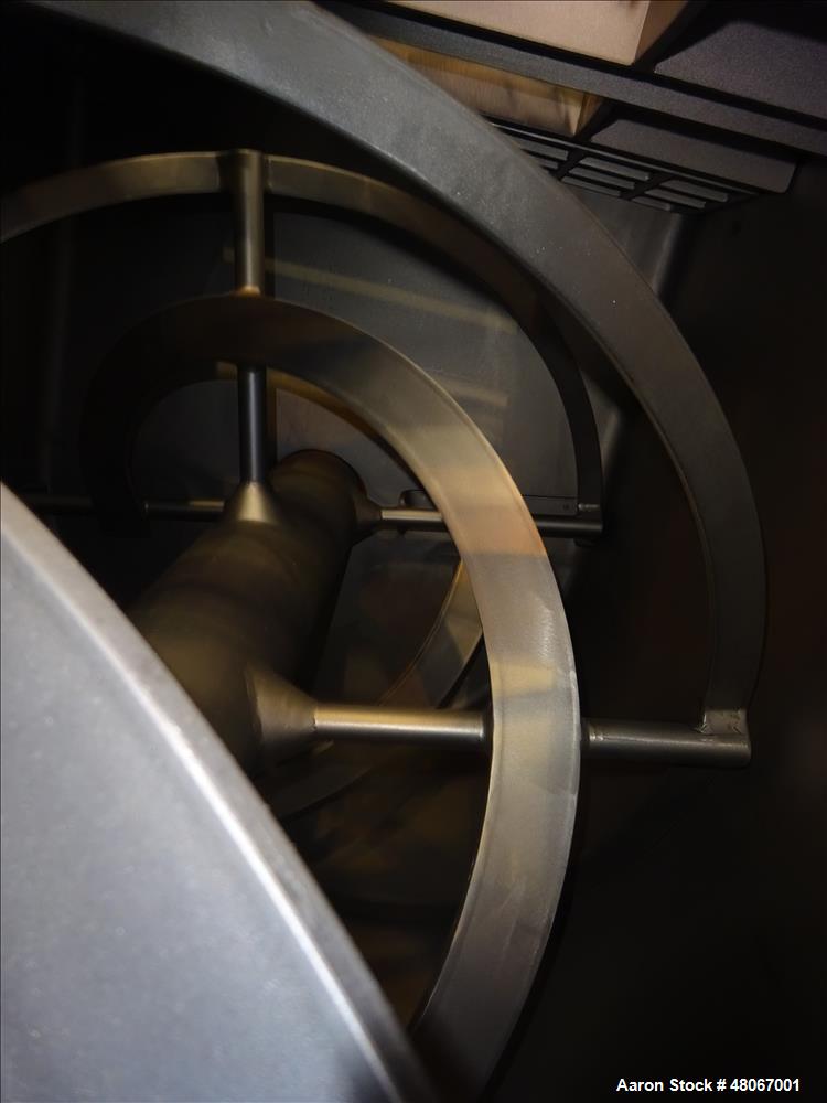 Used Hosokawa Bepex Ribbon Mixer, Approximate 17 Cubic Feet, 304 Stainless stee