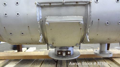Used Bepex Double Spiral Ribbon Blender, Model IMHJS-5, 5 Cubic Feet Working Capacity, 304 Stainless Steel. 321 Stainless steel jacketed trough 18" wide x 39-5/8" long x approximately 23" deep, rated...