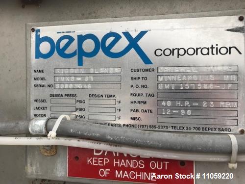 Used- Bepex Ribbon Blender, 87 Cubic Feet