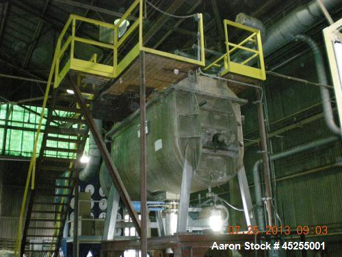 Used Stainless Steel Bepex Double Spiral Ribbon Blender, 200 cubic feet