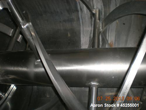 Used Stainless Steel Bepex Double Spiral Ribbon Blender, 200 cubic feet