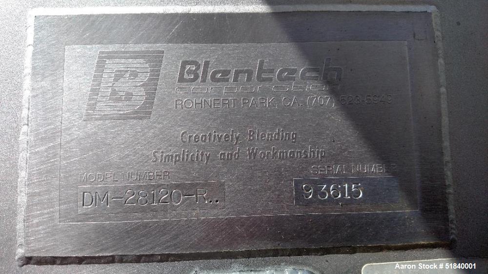 Used Blentech Twin Shaft Ribbon Mixer