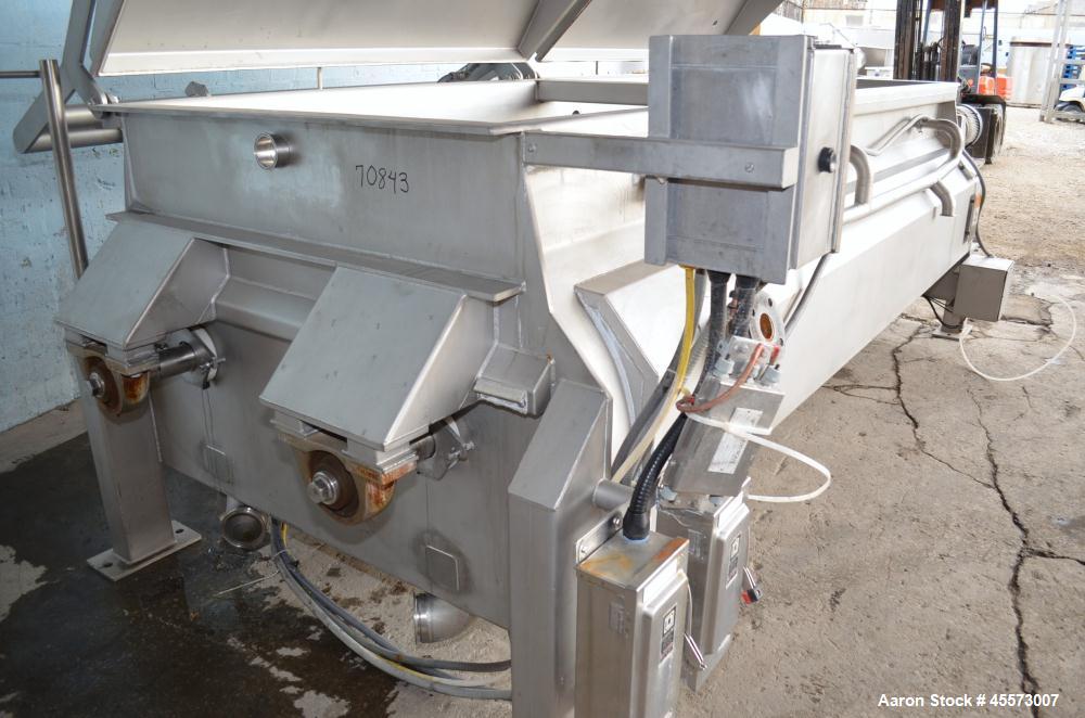 Used Blentech 100 Cubic Foot Jacketed Dual Shaft Double Ribbon Mixer, Model TP28133X