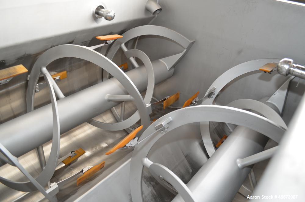 Used Blentech 100 Cubic Foot Jacketed Dual Shaft Double Ribbon Mixer, Model TP28133X
