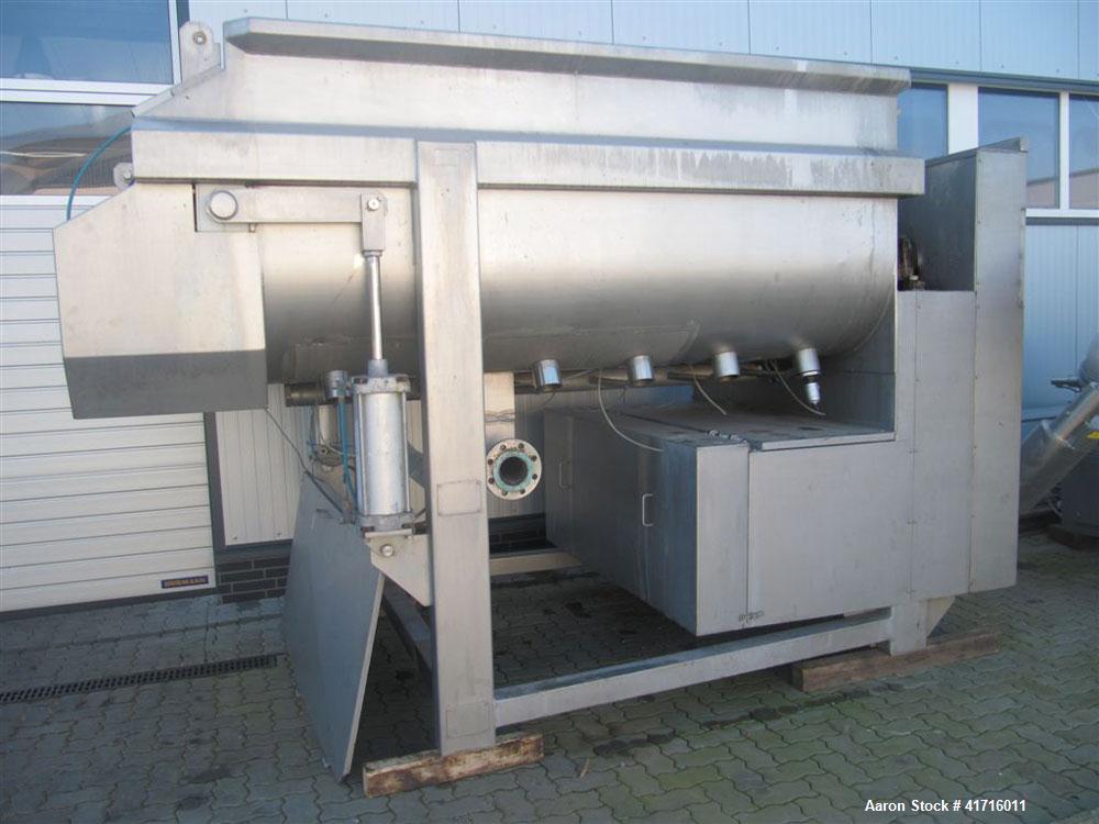 Used- Stainless Steel Boldt Type BM6000S52R Twin Shaft Ribbon Mixer. Maximum capacity 211 cubic feet (6000 liters)