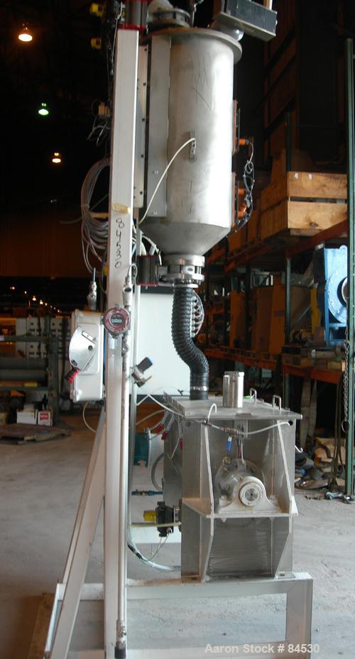USED: Ross double spiral ribbon blender, model 42A5, 5 cubic feet working capacity, 7 total, 304 stainless steel. Non-jacketed trough 17" wide x 38" long x approx 20" deep. 2" diameter shaft, inner r...