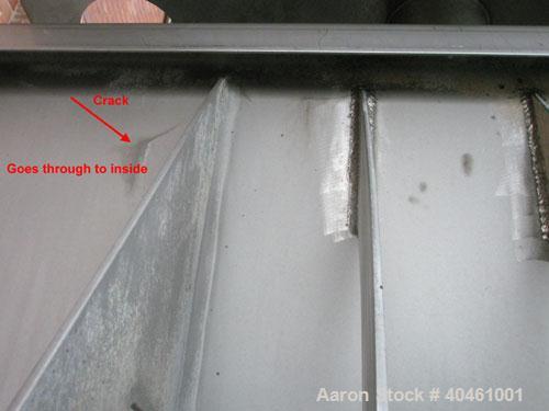 Used American Process double spiral ribbon blender, model DRB-120, 120 cubic foot working capacity, stainless steel. Non-jacketed trough 48" wide x 120" long x approximately 52" deep. 6" diameter sha...