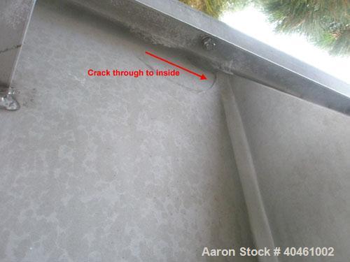 Used American Process double spiral ribbon blender, model DRB-120, 120 cubic foot working capacity, stainless steel. Non-jacketed trough 48" wide x 120" long x approximately 52" deep. 6" diameter sha...