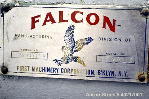 Used Falcon Manufacturing Double Spiral Ribbon Blender, Model 500AA, 2 Cubic Feet Working Capacity, 316 Stainless Steel. Carbon steel jacketed trough 11-1/2” wide x 29-1/2” long x approximately 15” d...
