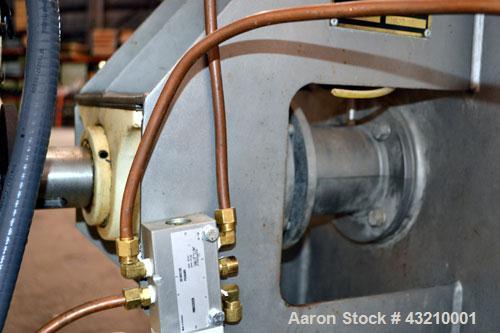 Used Hayes & Stolz Double Spiral Ribbon Blender, 20 Cubic Feet Working Capacity, Model HR20USS, 304 Stainless Steel. Non-jacketed trough 26" wide x 69" long x approximately 28" deep. 3-1/2" Diameter ...