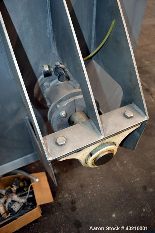 Used Hayes & Stolz Double Spiral Ribbon Blender, 20 Cubic Feet Working Capacity, Model HR20USS, 304 Stainless Steel. Non-jacketed trough 26" wide x 69" long x approximately 28" deep. 3-1/2" Diameter ...