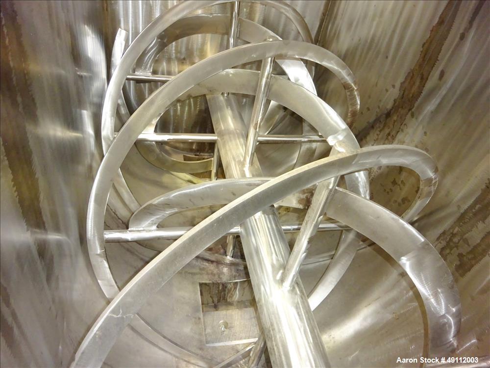 Used Hayes & Stolz Double Spiral Ribbon Blender, Model HR86-0901SSS, 86 Cubic F