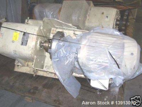 Used Hayes & Stolz Double Ribbon Blender. Manufactured 1998. 260 cubic foot, food grade stainless steel, 40 hp drive, 10 rpm at ribbon, covered top with (2) 7" and (2) 25" square inlets. Approximatel...