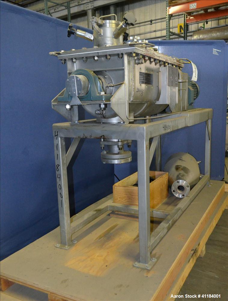 Used Stainless Steel Hosokawa Bepex Strong Scott Double Spiral Ribbon Blender, 2 Cubic Feet Working Capacity, Model IMHS-2