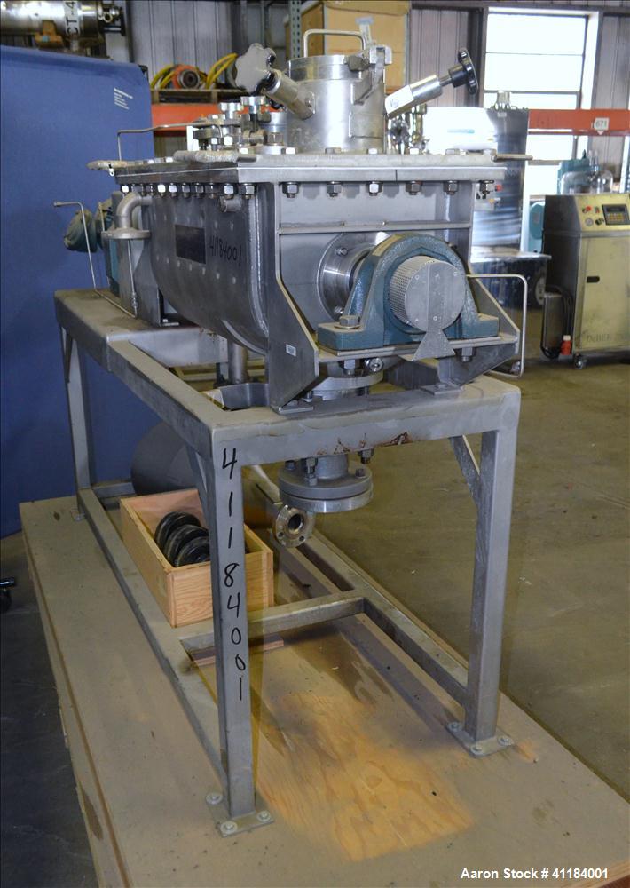 Used Stainless Steel Hosokawa Bepex Strong Scott Double Spiral Ribbon Blender, 2 Cubic Feet Working Capacity, Model IMHS-2
