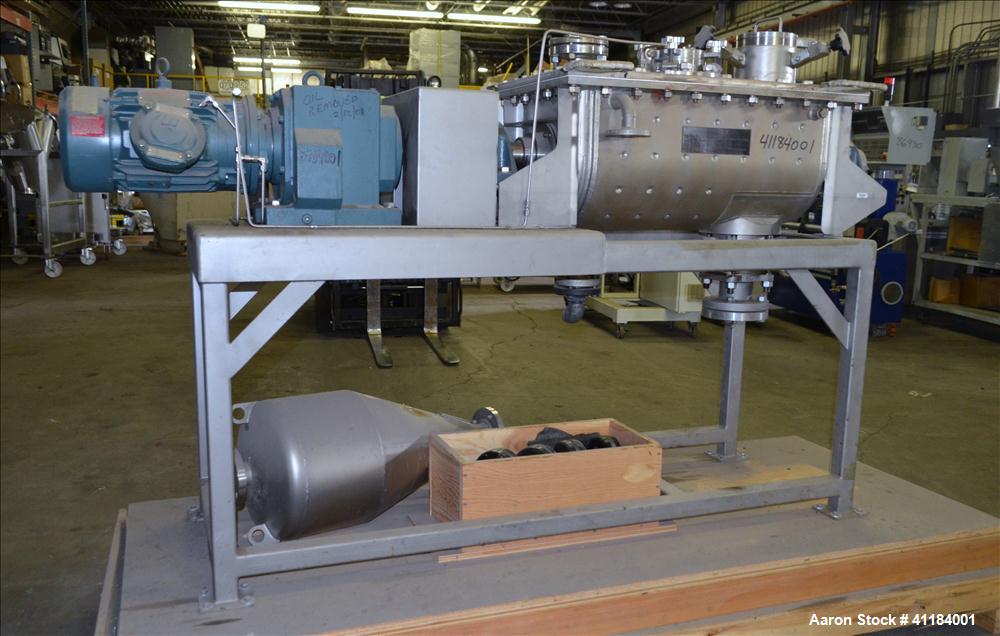 Used Stainless Steel Hosokawa Bepex Strong Scott Double Spiral Ribbon Blender, 2 Cubic Feet Working Capacity, Model IMHS-2