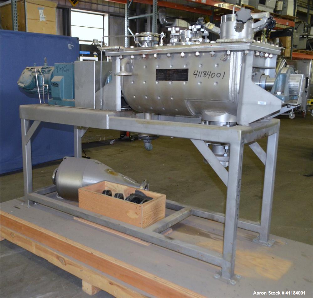 Used Stainless Steel Hosokawa Bepex Strong Scott Double Spiral Ribbon Blender, 2 Cubic Feet Working Capacity, Model IMHS-2