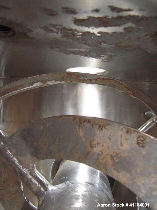 Used Stainless Steel Hosokawa Bepex Strong Scott Double Spiral Ribbon Blender, 2 Cubic Feet Working Capacity, Model IMHS-2