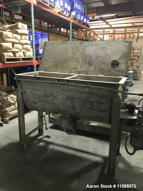 Used-10 Cubic Foot (approx.) Stainless Steel Ribbon Blender