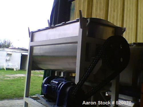 Unused-UNUSED: Hydratec ribbon blender, 52 cu ft working capacity, fabricated in 304 stainless steel with 180 grit finish inside and light polish outside. With two charge covers with covers, 6" flang...
