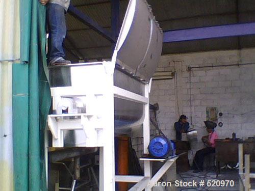 Unused-UNUSED: Hydratec ribbon blender, 52 cu ft working capacity, fabricated in 304 stainless steel with 180 grit finish inside and light polish outside. With two charge covers with covers, 6" flang...