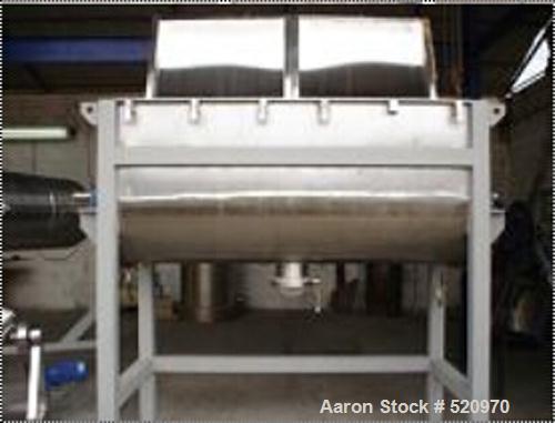 Unused-UNUSED: Hydratec ribbon blender, 52 cu ft working capacity, fabricated in 304 stainless steel with 180 grit finish inside and light polish outside. With two charge covers with covers, 6" flang...