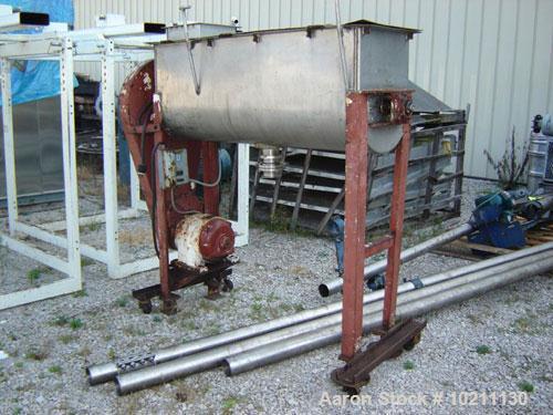 Used-15 Cubic Foot Stainless Steel Double Ribbon Blender manufactured by International Process Equipment (IPC).  5 hp motor,...