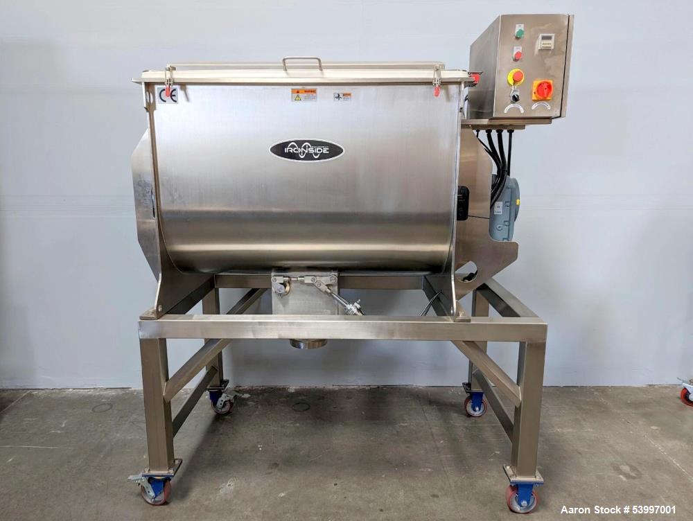 Unused Ironside 17.5 CF 304 Stainless Steel Ribbon Blender – 10 HP, 46 RPM, Built 2024
