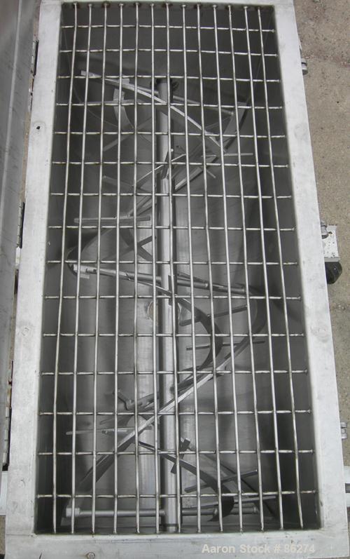 USED: J H Day double spiral ribbon blender, 10.8 cubic feet working capacity, 12.5 total, 304 stainless steel. Non-jacketed trough 21" wide x 48" long x approx 24" deep. 2" diameter shaft, inner ribb...