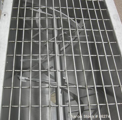 USED: J H Day double spiral ribbon blender, 10.8 cubic feet working capacity, 12.5 total, 304 stainless steel. Non-jacketed trough 21" wide x 48" long x approx 24" deep. 2" diameter shaft, inner ribb...